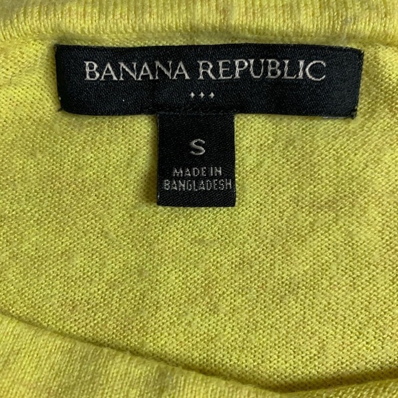Banana Republic Women’s Short Sleeve Sweater Cotton Blend Small Yellow - Picture 4 of 7